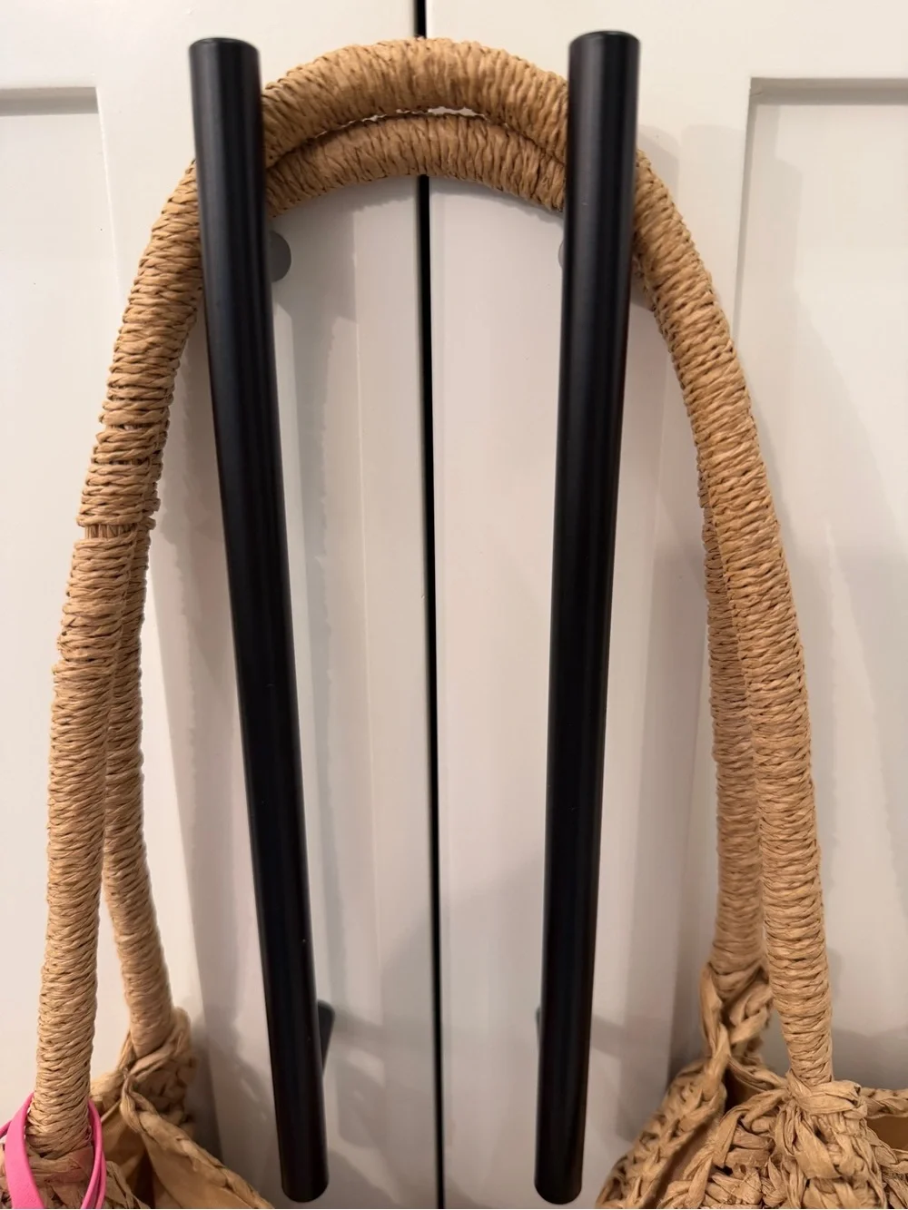 Woven Straw Tote Bag in Natural Tan